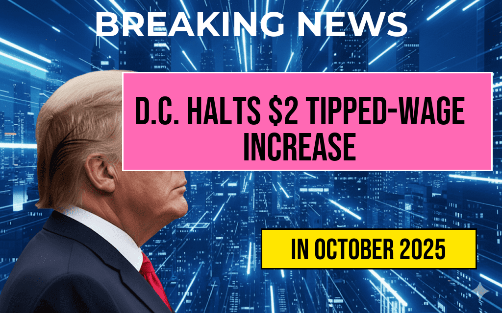 D.C. Temporarily Halts $2 Tipped-Wage Increase, Potentially Costing Servers Up to $4,160 Annually Compared to Original Plan
