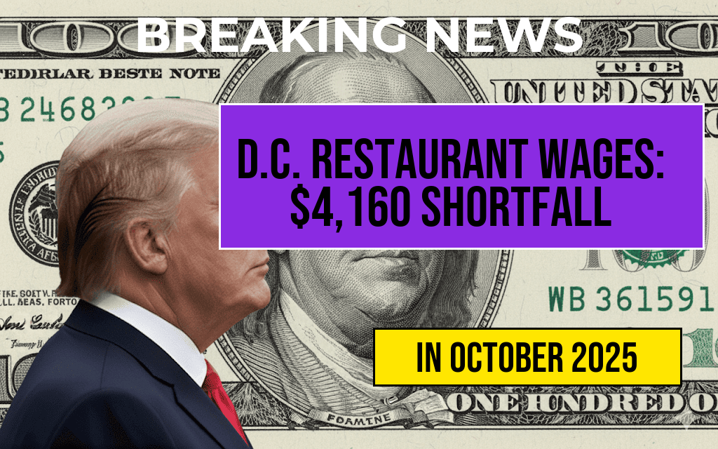 Restaurant Wage Debate: D.C. Keeps Base Pay at $10, Resulting in a $4,160 Annual Shortfall Compared to $12 Hourly Rate